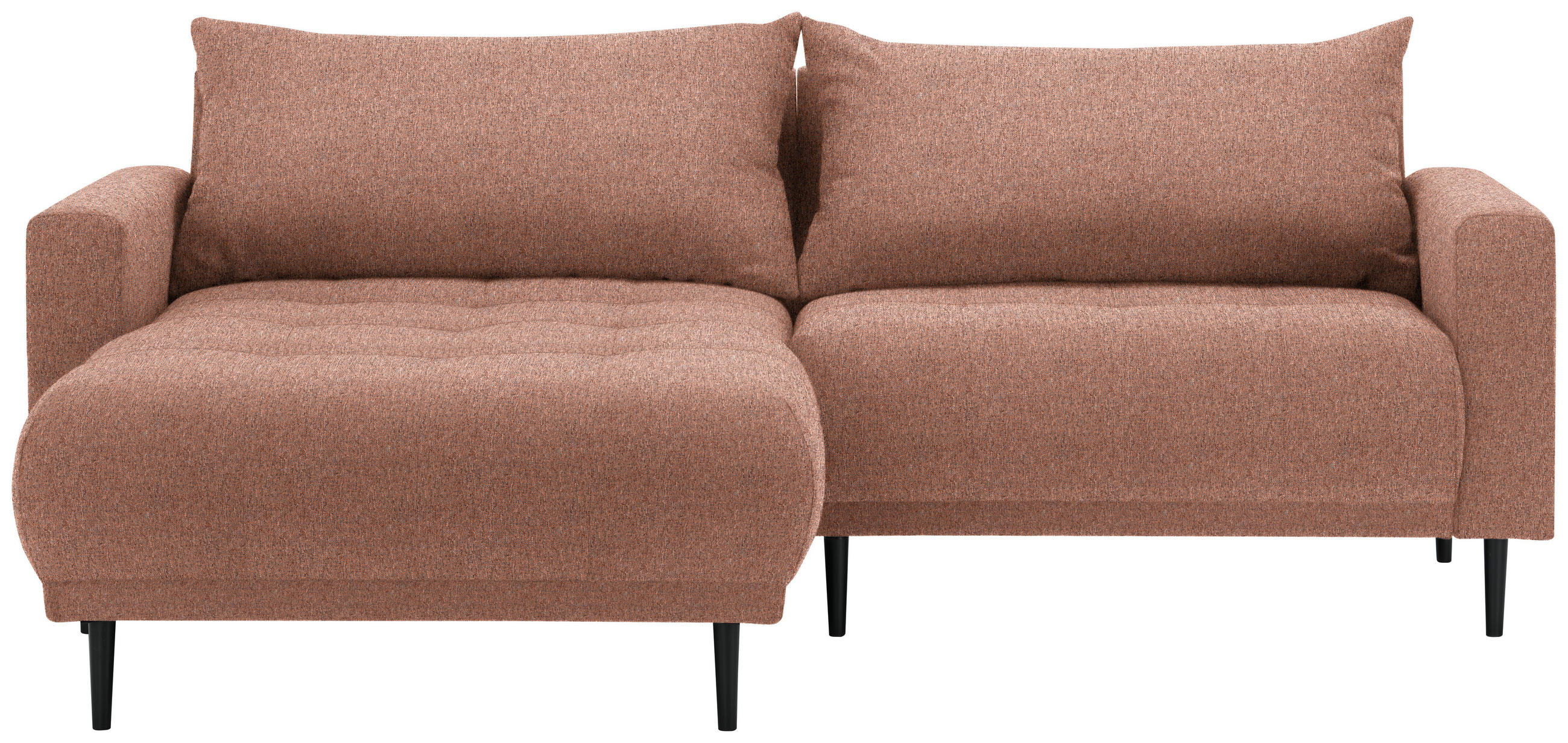 ECKSOFA in Flachgewebe Dunkelorange  160/215 cm  - Dunkelorange/Schwarz, Design, Holz/Textil (160/215cm) - Stylife