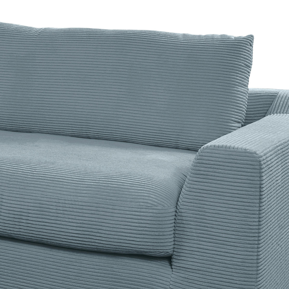 BIGSOFA in Cord Blaugrau  - Blaugrau/Schwarz, Design, Kunststoff/Textil (276/90/109cm) - Sit & More