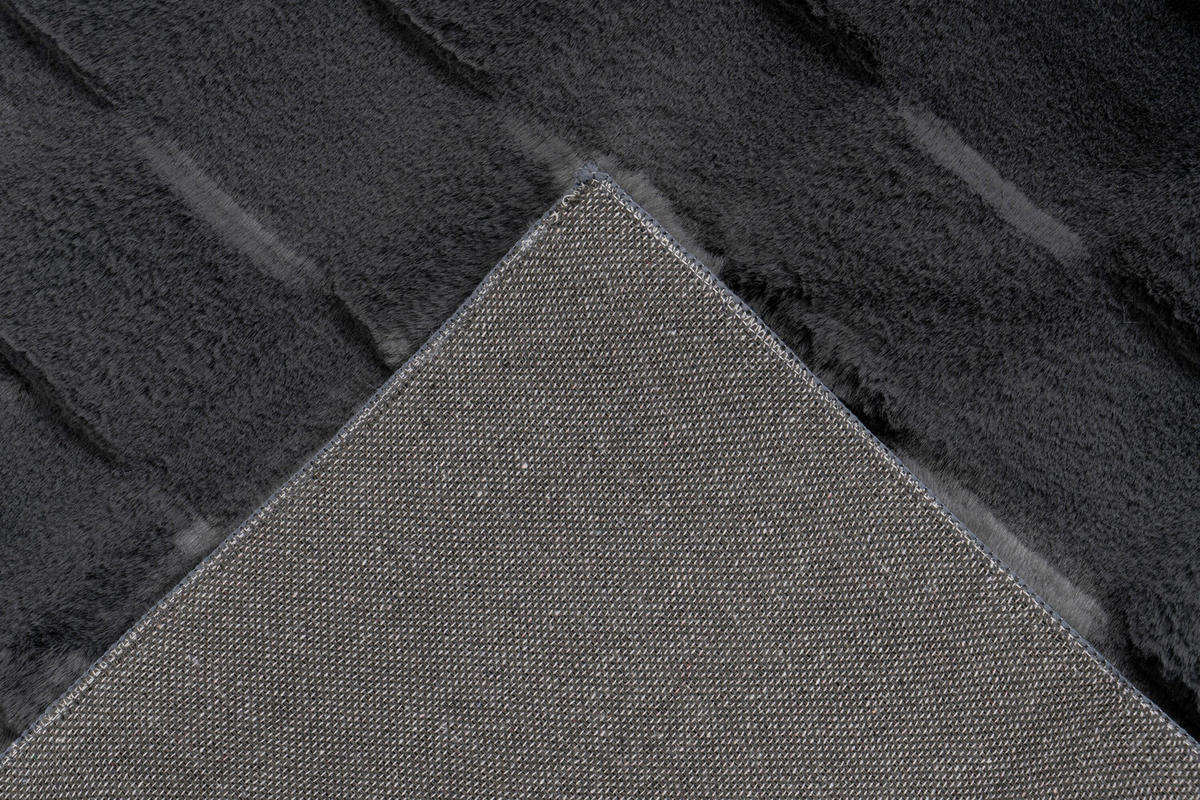 FLACHWEBETEPPICH 80/150 cm Graphitfarben rechteckig  - Graphitfarben, Basics, Textil (80/150cm) - Kayoom