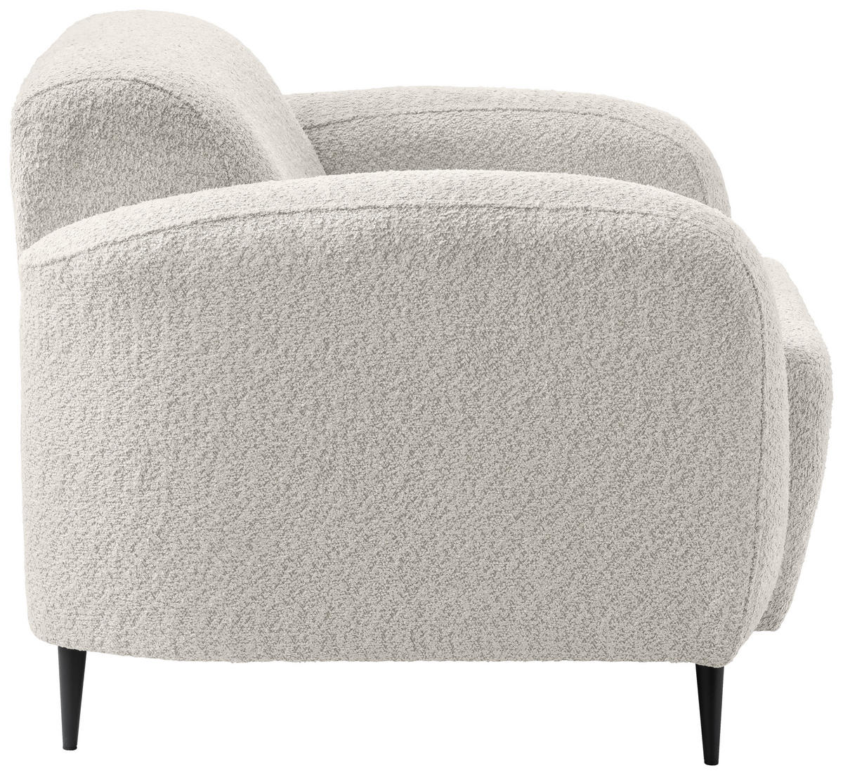 SESSEL in Bouclé Weiss  - Weiss/Schwarz, Modern, Textil/Metall (85/76/90cm) - Livetastic