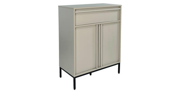 KOMMODE WABI  in 80/101/40 cm  - Hellgrau/Schwarz, Design, Holz/Holzwerkstoff (80/101/40cm) - Xora