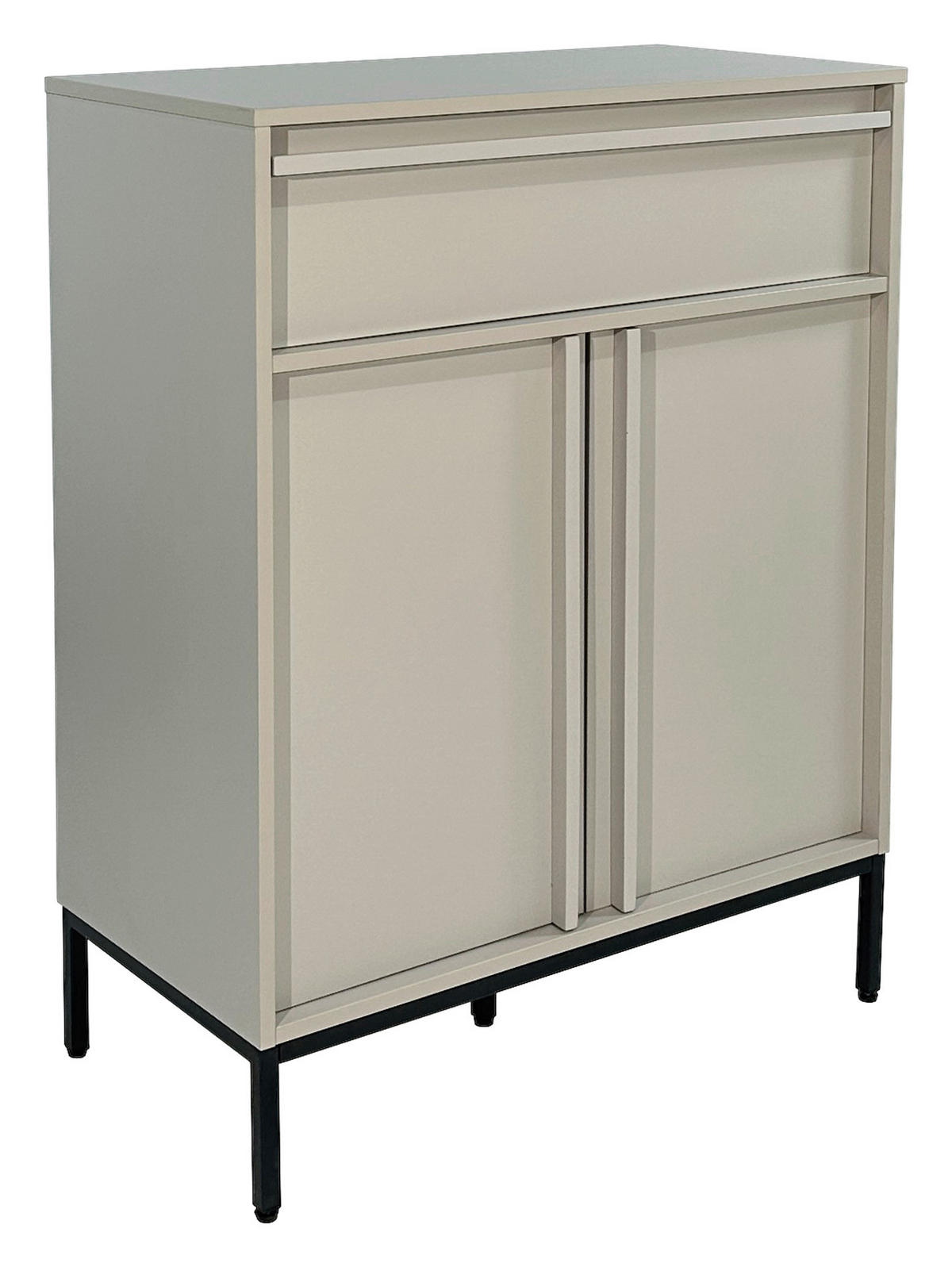 KOMMODE WABI  in 80/101/40 cm  - Hellgrau/Schwarz, Design, Holz/Holzwerkstoff (80/101/40cm) - Xora