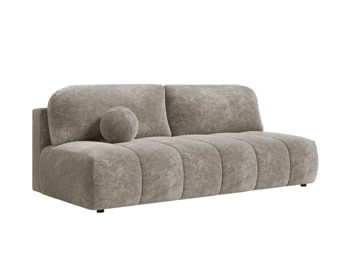 SCHLAFSOFA Chenille Graubraun  inkl. Zierkissen, Rückenkissen, Bettkasten, Schlaffunktion, Rücken echt, Liegefläche im Originalstoff  - Graubraun/Schwarz, MODERN, Kunststoff/Textil (210/88/104cm) - Milino