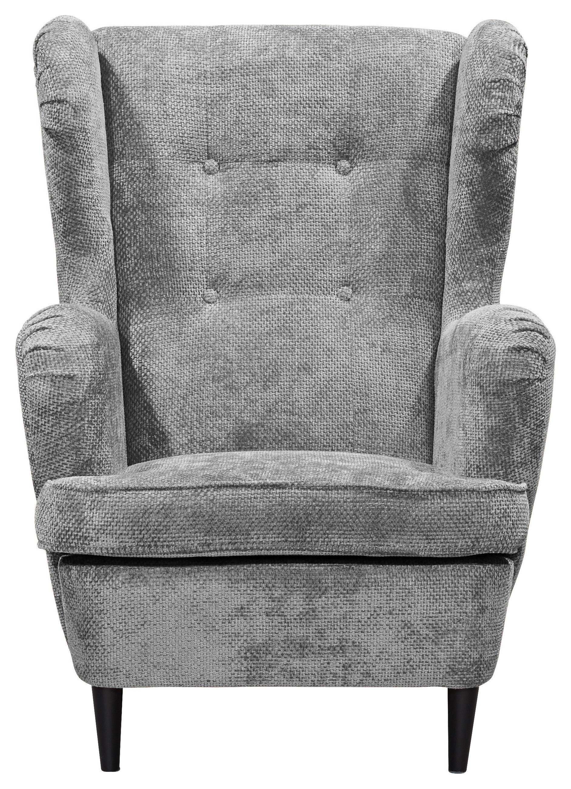 OHRENSESSEL in Webstoff Grau  - Schwarz/Grau, KONVENTIONELL, Holz/Textil (78/102/98cm) - MID.YOU