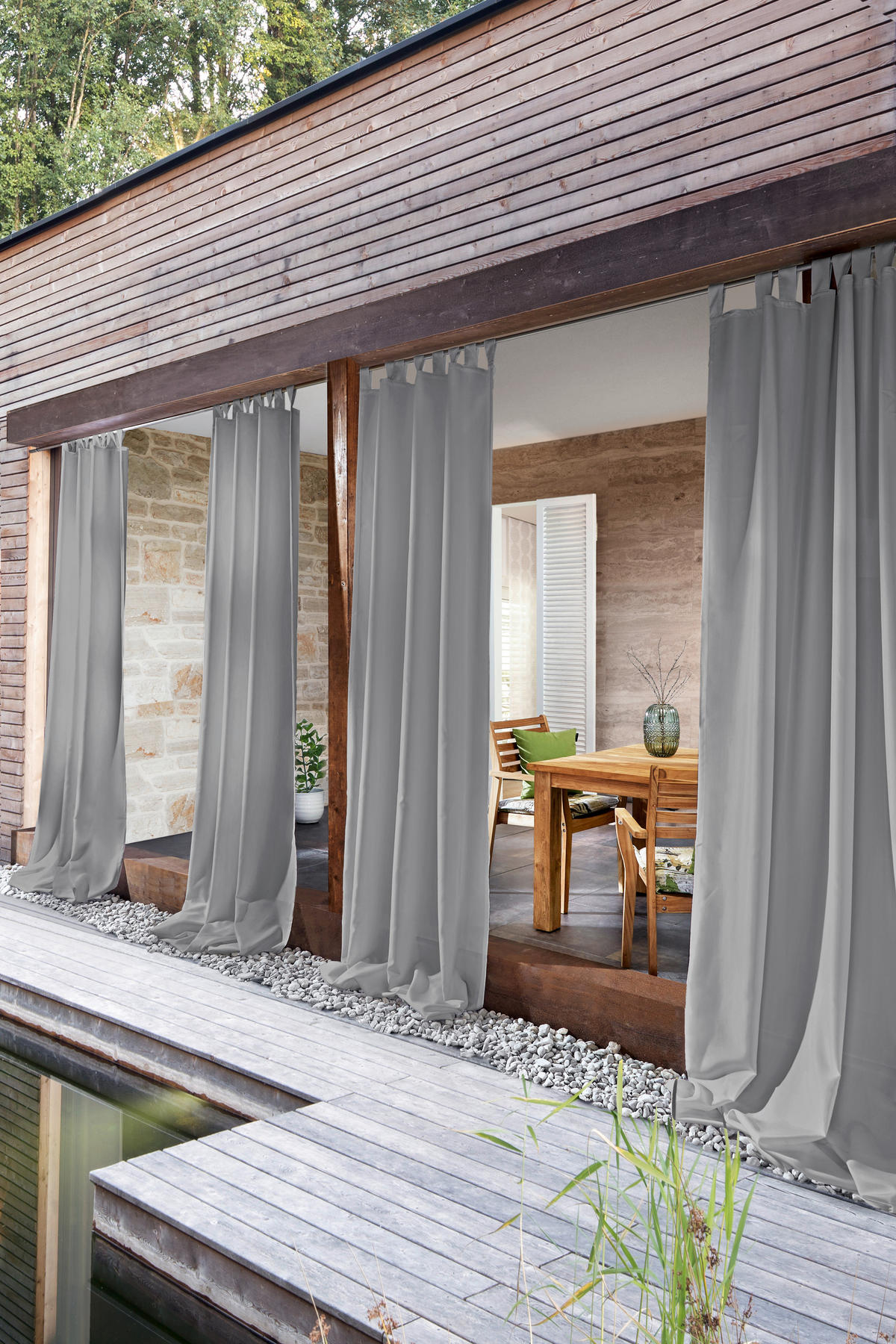 VONKAJŠÍ ZÁVES, nepriehľadné, 140/300 cm - sivá, Basics, textil (140/300cm) - Esposa