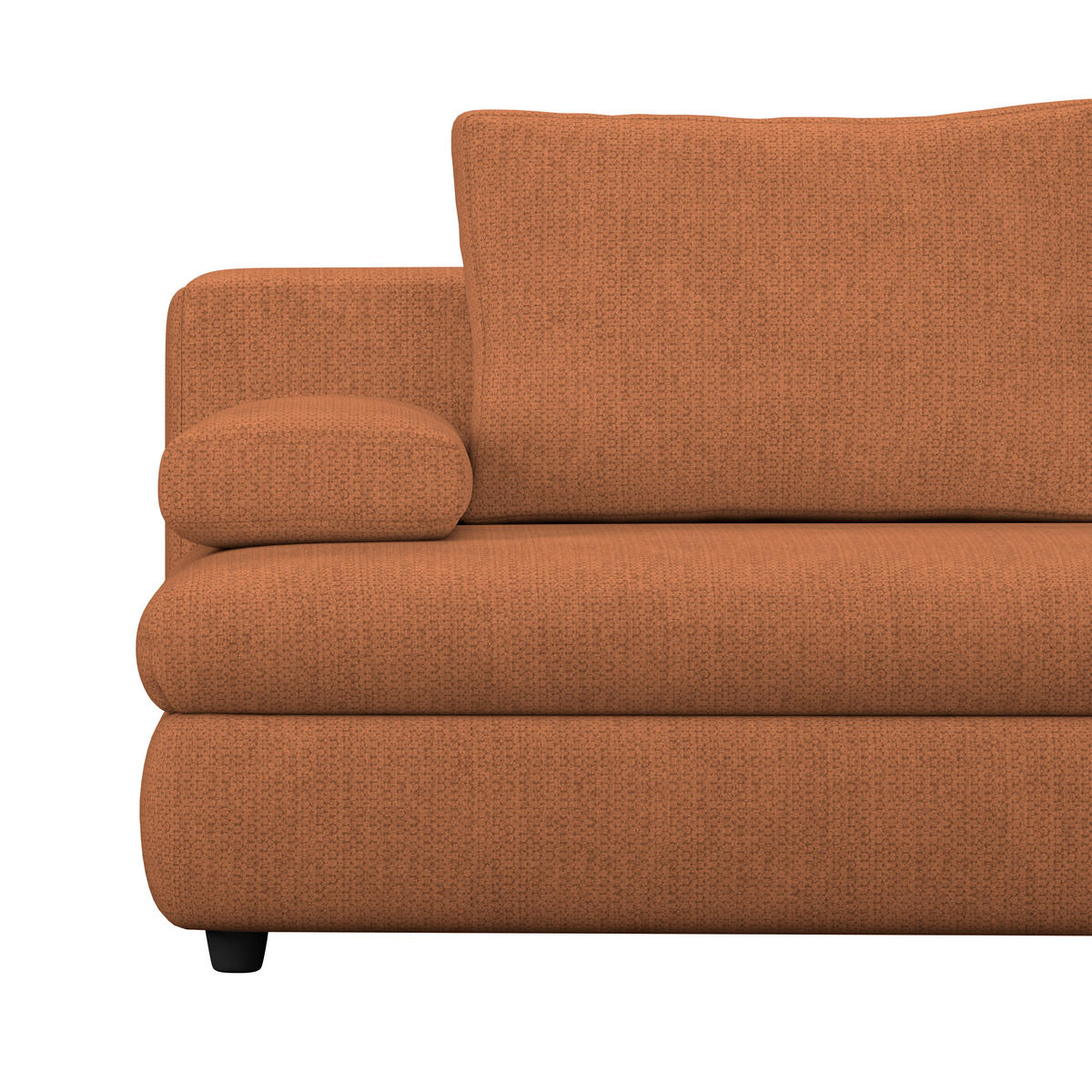 Canapea Extensibila, lemn, plastic, textil, teracotă - teracotă, Trend, plastic/lemn (205/72/100cm)