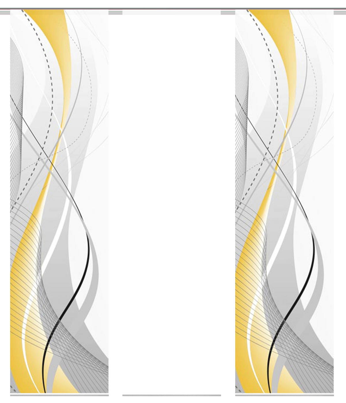 FLÄCHENVORHANG  3 Stück  halbtransparent   60/245 cm  - Gelb/Hellgelb, Design, Textil (60/245cm)
