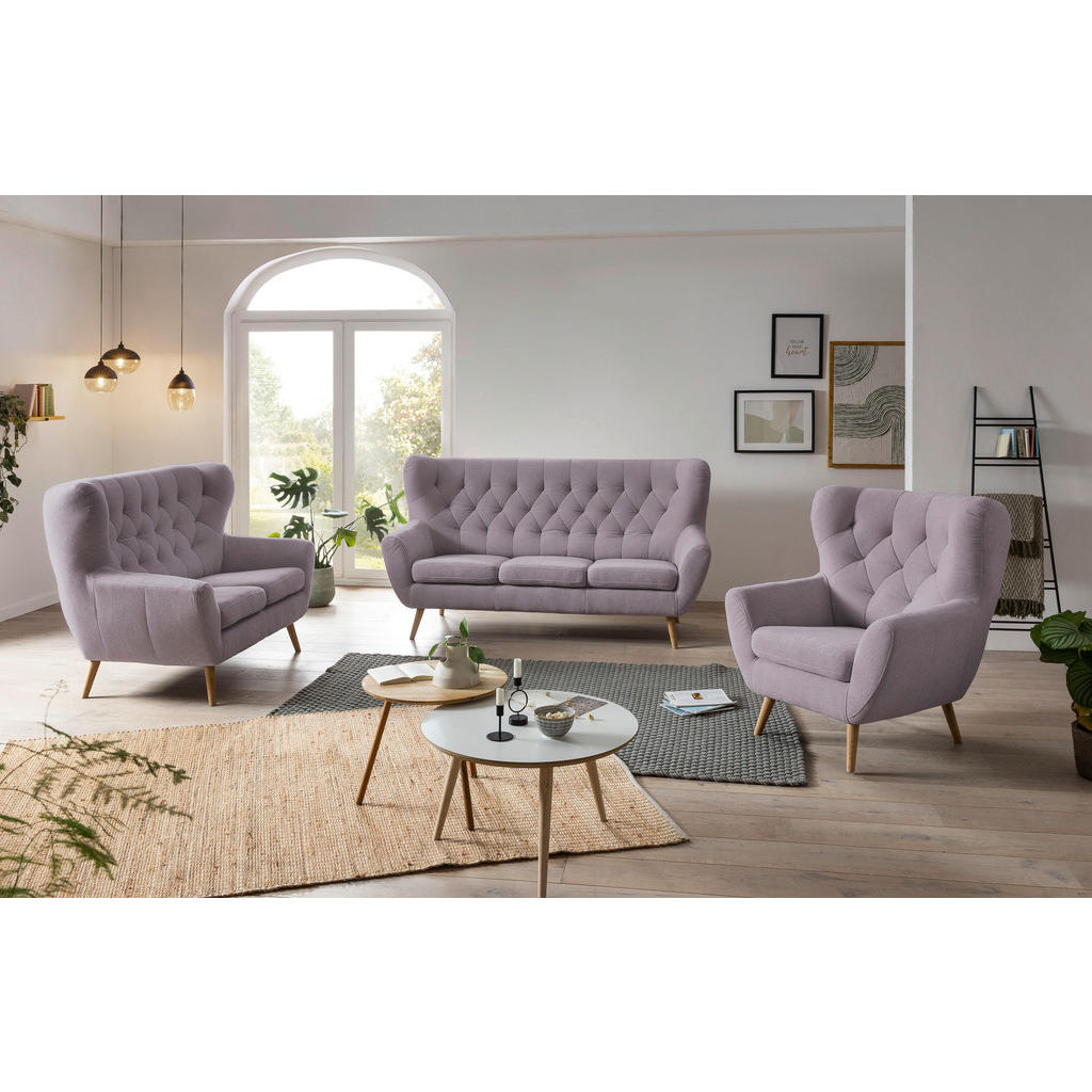 Thumbnail - Stylife 3-Sitzer-Sofa, Altrosa, Holz, Textil, Birke, Buche,Buche, teilmassiv,vollmassiv, Uni, 188x104x92 cm, Made in EU,...