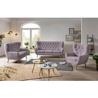 OHRENSESSEL Webstoff Altrosa  - Eichefarben/Beige, Design, Holz/Textil (88/104/92cm) - Stylife