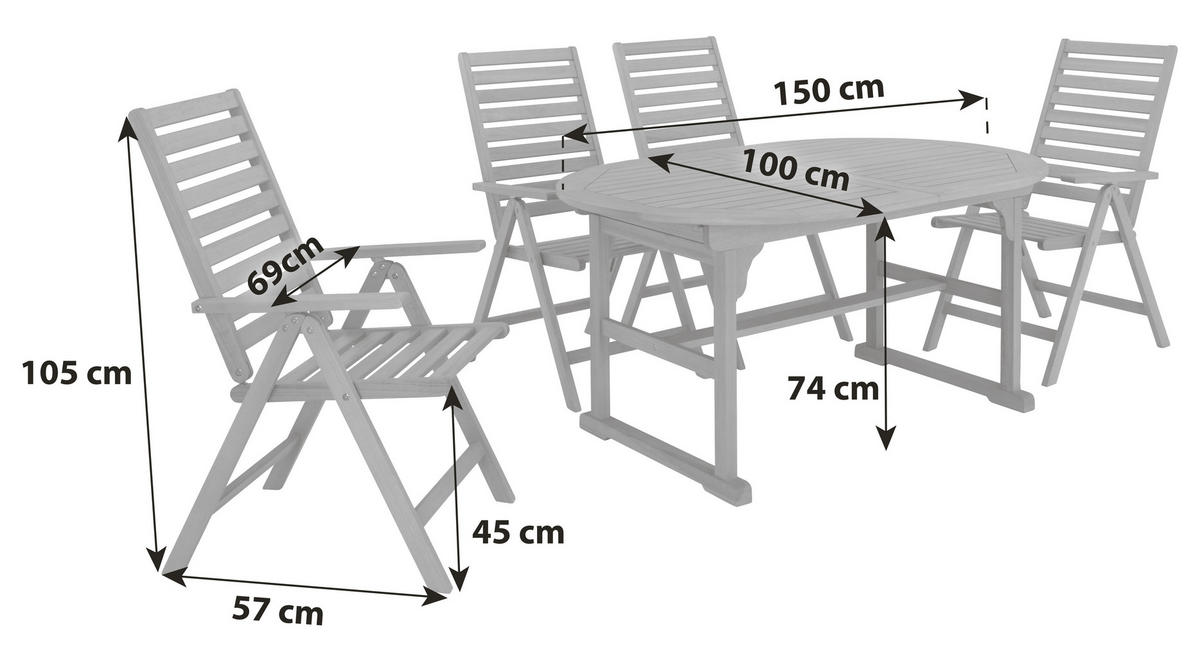 GARNITURĂ DE GRĂDINĂ 7 piese  - maro, Modern, lemn - Ambia Garden