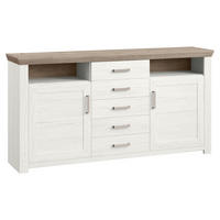 SIDEBOARD  in 184,1/94,6/44,2 cm  - Eichefarben/Weiß, Design, Holzwerkstoff/Metall (184,1/94,6/44,2cm) - SetOne by Musterring
