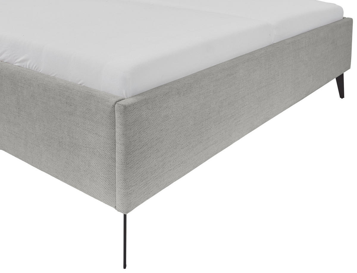 POLSTERBETT Lattenrost, Bettkasten 180/200 cm  in Hellgrau  - Birkefarben/Buchefarben, Design, Holz/Textil (180/200cm) - Xora