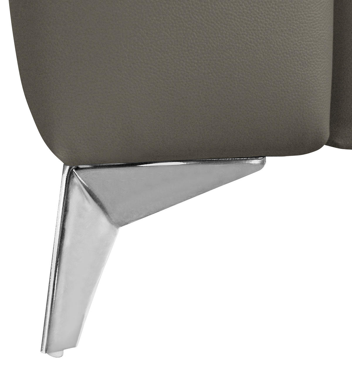 ECKSOFA in Lederlook Echtleder Schlammfarben  - Chromfarben/Schlammfarben, Design, Leder/Textil (286/208cm) - Livetastic