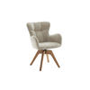 ARMLEHNSTUHL  Sitzfläche 360° drehbar Bouclé  - Wildeiche/Elfenbein, Modern, Holz/Textil (66/89/63cm) - MID.YOU