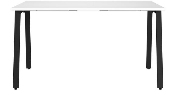SCHREIBTISCH 140/80/75 cm  in Schwarz, Weiß  - Schwarz/Weiß, MODERN, Holzwerkstoff/Metall (140/80/75cm) - Novel