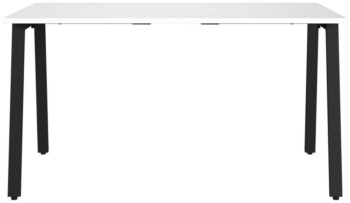 SCHREIBTISCH 140/80/75 cm  in Schwarz, Weiß  - Schwarz/Weiß, MODERN, Holzwerkstoff/Metall (140/80/75cm) - Novel