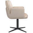ARMLEHNSTUHL in Eisen Samt, Mikrofaser - Beige/Schwarz, Design, Textil/Metall (63/85/64cm) - Novel