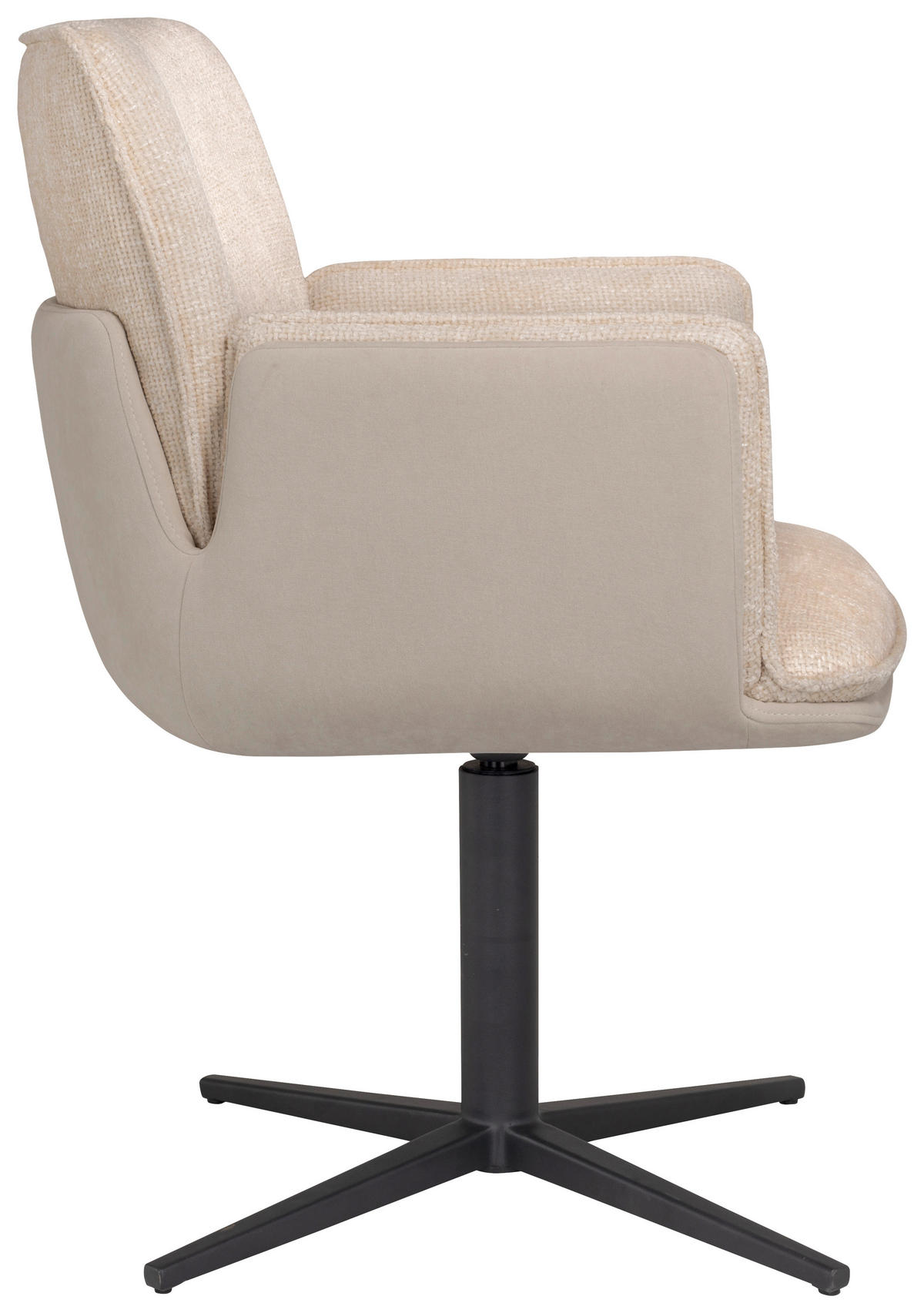 ARMLEHNSTUHL  in Eisen Samt, Mikrofaser  - Beige/Schwarz, Design, Textil/Metall (63/85/64cm) - Novel