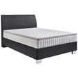 BOXSPRINGBETT 140/200 cm  in Anthrazit  - Chromfarben/Anthrazit, KONVENTIONELL, Kunststoff/Textil (140/200cm) - Hom`in