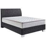 BOXSPRINGBETT 140/200 cm  in Anthrazit  - Chromfarben/Anthrazit, KONVENTIONELL, Kunststoff/Textil (140/200cm) - Hom`in