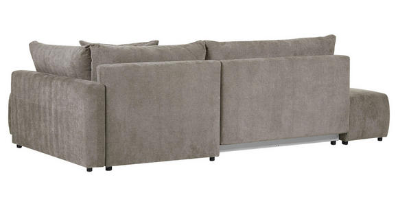 ECKSOFA in Flachgewebe Hellbraun  - Hellbraun/Schwarz, KONVENTIONELL, Kunststoff/Textil (295/200cm) - Carryhome