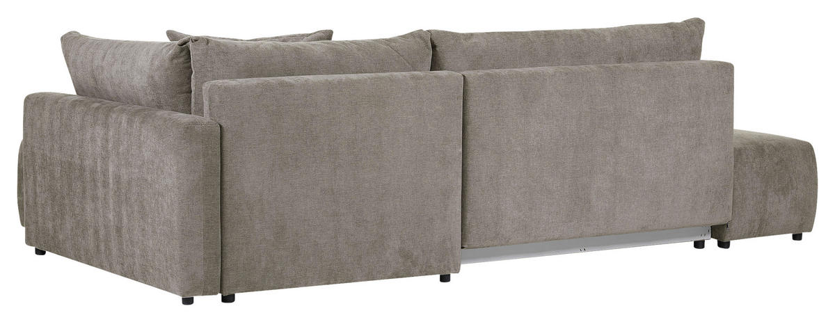ECKSOFA in Flachgewebe Hellbraun  - Hellbraun/Schwarz, Konventionell, Kunststoff/Textil (295/200cm) - Carryhome