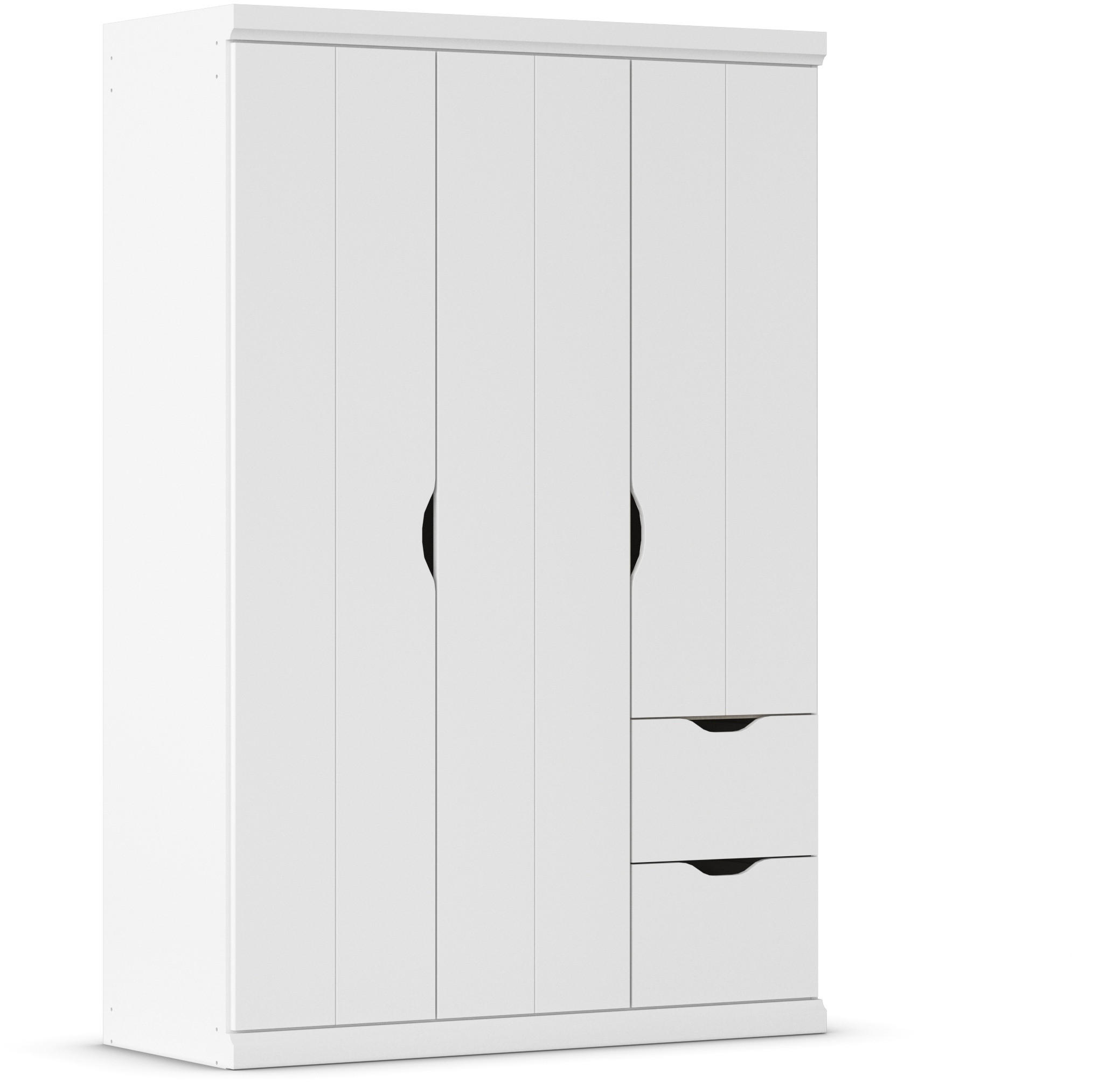 KLEIDERSCHRANK in Weiss  - Weiss, Basics, Holzwerkstoff (136/203/56cm) - Boxxx
