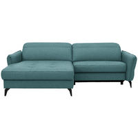 ECKSOFA Flachgewebe Petrol  - Petrol/Schwarz, Design, Textil/Metall (175/246cm) - Celina