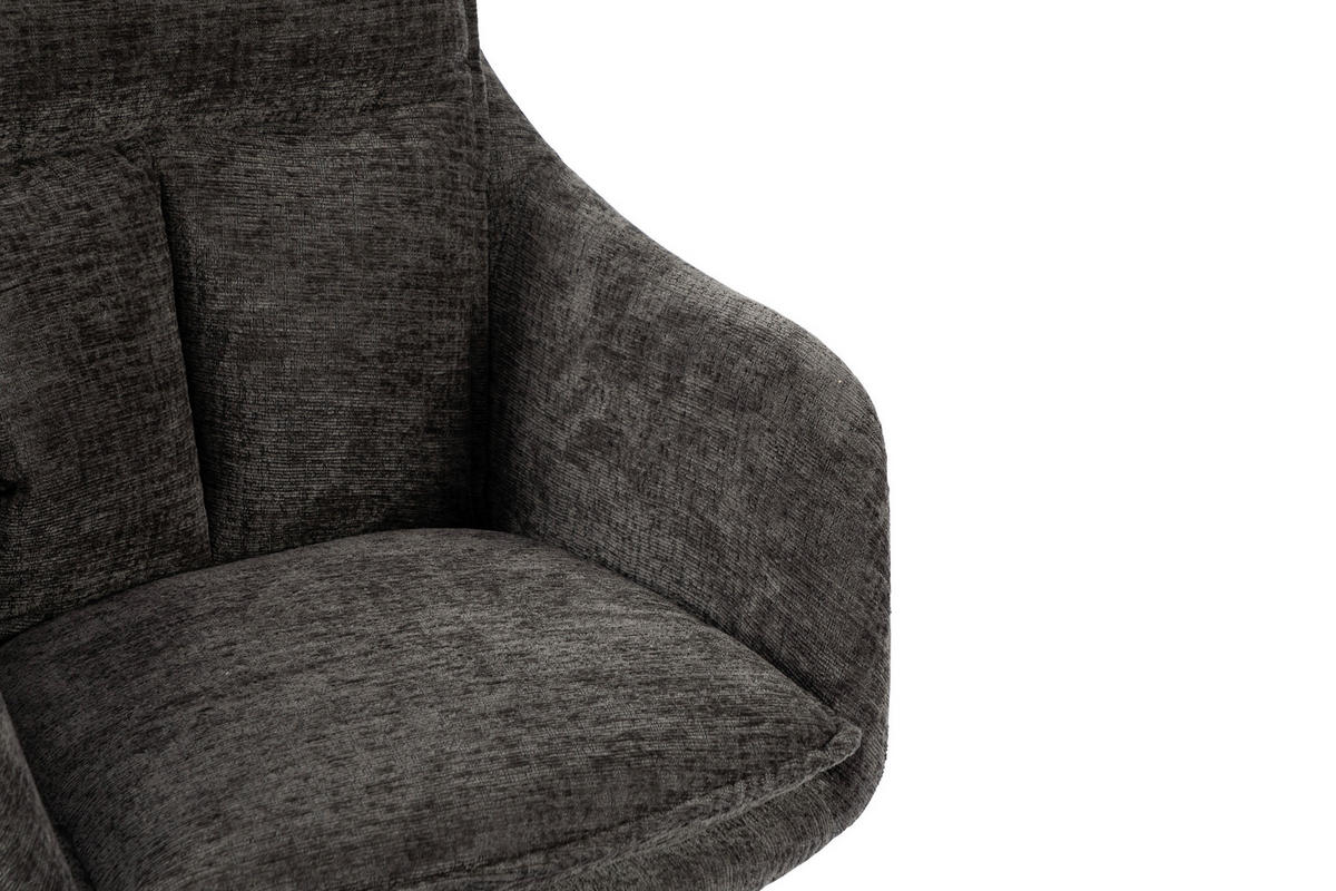 DREHSTUHL Webstoff Grau, Schwarz  - Schwarz/Grau, Modern, Kunststoff/Textil (58/85-93/58cm) - MID.YOU