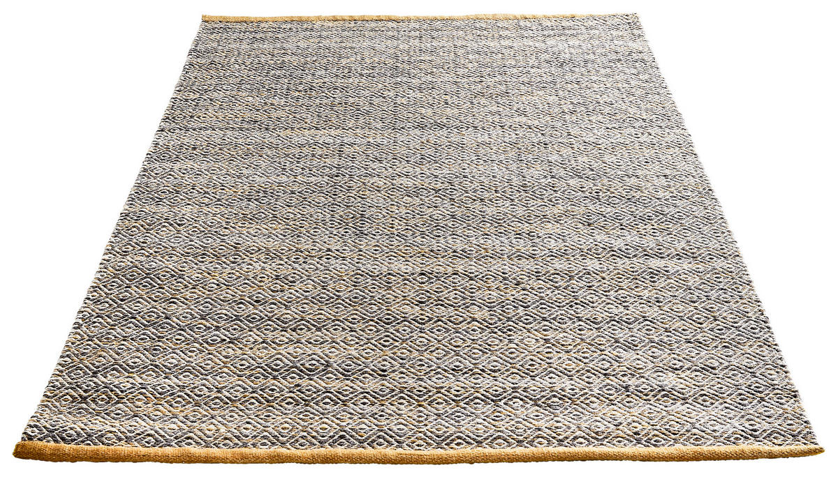 HANDWEBETEPPICH Jupiter 70/130 cm Jupiter  - Currygelb, Natur, Textil (70/130cm) - Linea Natura
