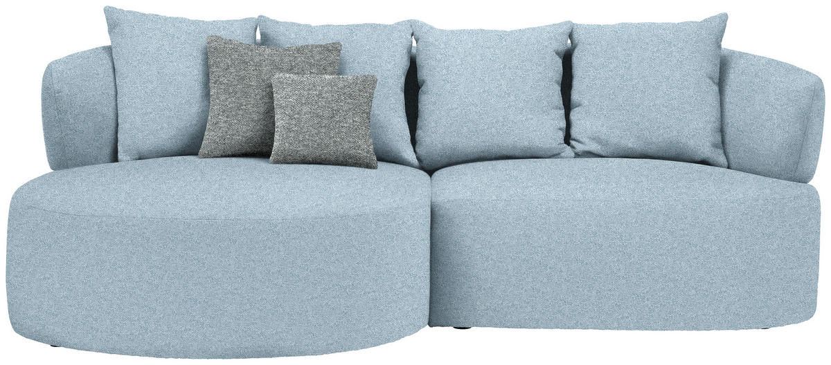 ECKSOFA  in Flachgewebe Blau  166/235 cm  - Blau/Schwarz, MODERN, Kunststoff/Textil (166/235cm) - Hom`in