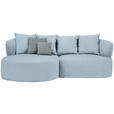 ECKSOFA  in Flachgewebe Blau  166/235 cm  - Blau/Schwarz, MODERN, Kunststoff/Textil (166/235cm) - Hom`in