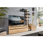 WOHNWAND  in Schwarz, Eichefarben  246/205,5/53,7 cm  - Eichefarben/Anthrazit, Natur, Glas/Holz (246/205,5/53,7cm) - Valnatura