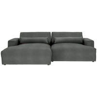 ECKSOFA Felicia in Chenille Anthrazit  187/268 cm  - Anthrazit/Schwarz, Design, Kunststoff/Textil (187/268cm) - Stylife