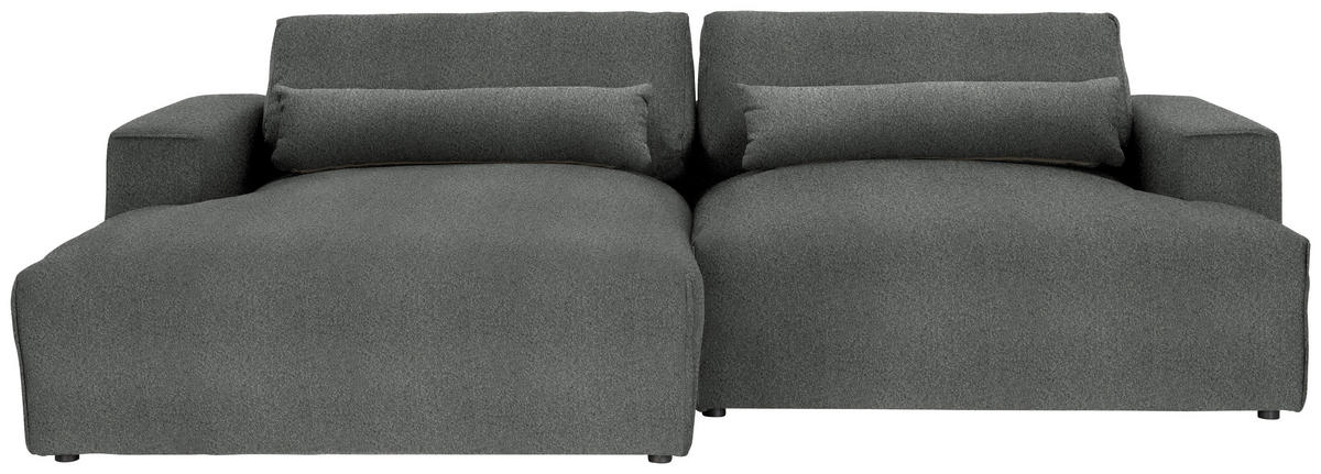 ECKSOFA Felicia in Chenille Anthrazit  187/268 cm  - Anthrazit/Schwarz, Design, Kunststoff/Textil (187/268cm) - Stylife