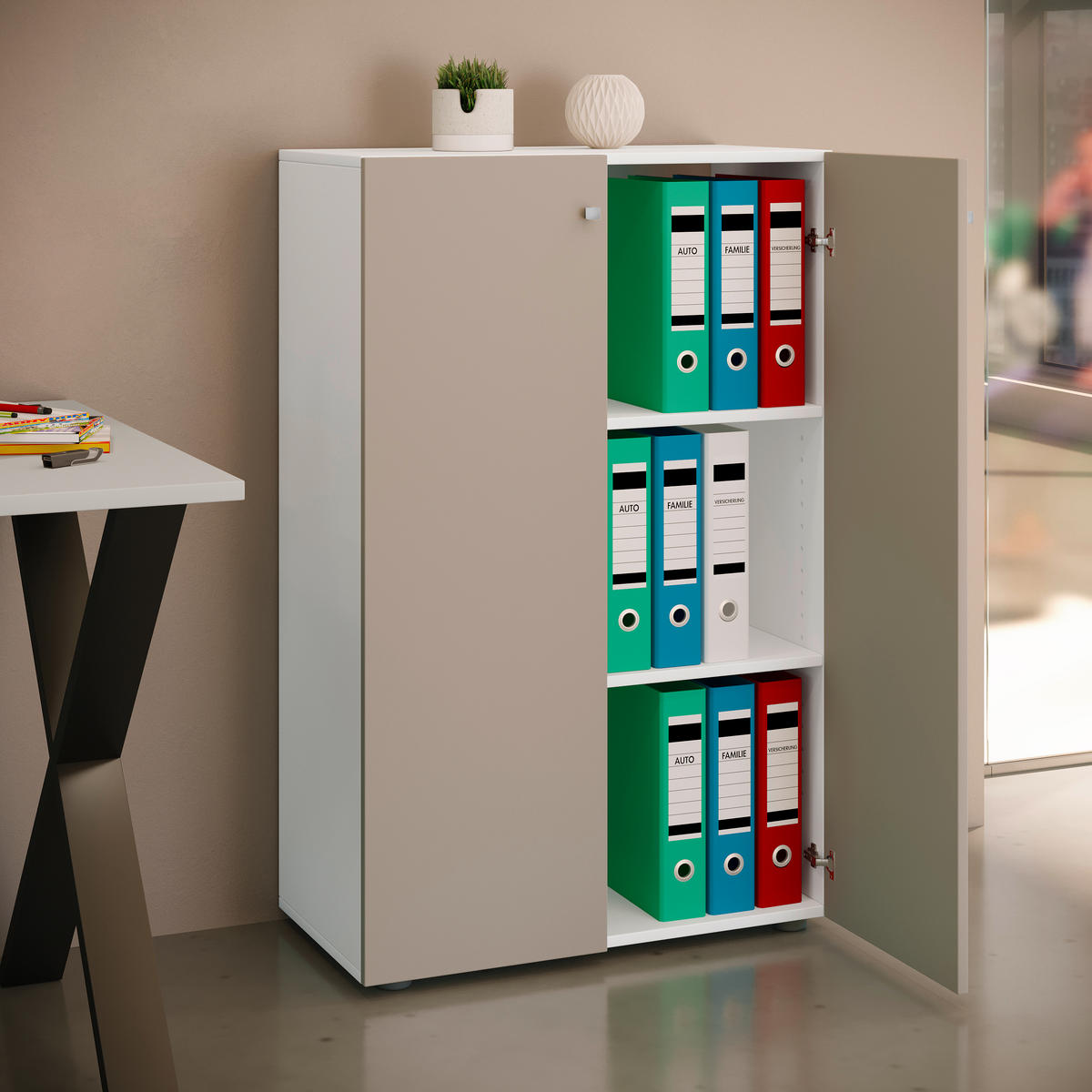 AKTENSCHRANK 70/110/39 cm  - Weiss/Grau, Design, Holzwerkstoff (70/110/39cm) - MID.YOU