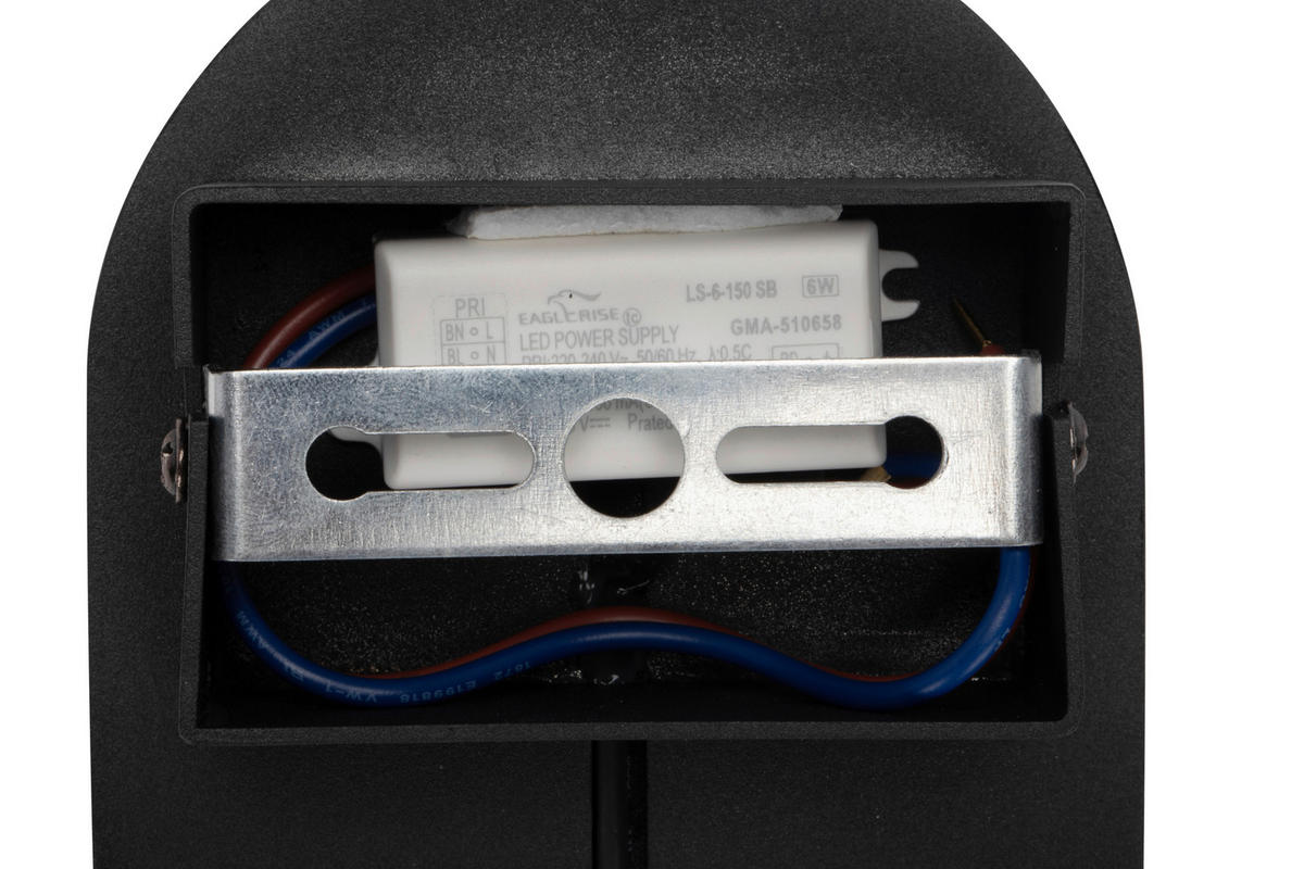 LED-WANDLEUCHTE 17,7/10/9,8 cm   - Schwarz, Trend, Metall (17,7/10/9,8cm) - Novel
