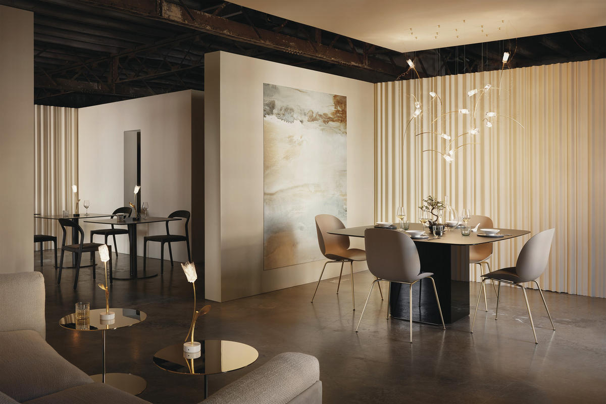 AKKU-TISCHLEUCHTE Tulip Battery 8,5/15/38 cm   - Transparent/Goldfarben, KONVENTIONELL, Kunststoff/Metall (8,5/15/38cm) - Slamp