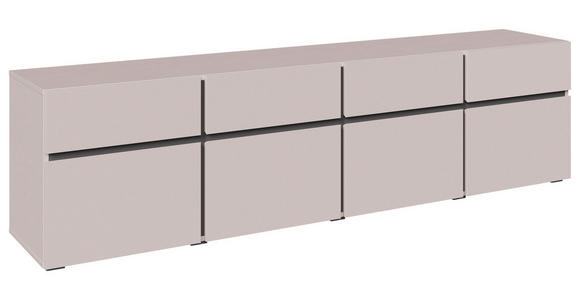 LOWBOARD  200/52,8/40 cm 4 Schublade(n) stehend, in verschiedenen Holzdekoren erhältlich  - Kaschmir/Schwarz, Design, Holzwerkstoff (200/52,8/40cm) - Xora