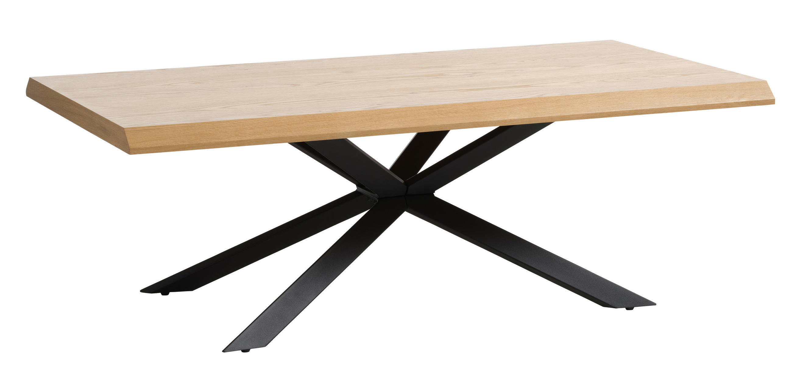 COUCHTISCH furniert 130/68/45 cm rechteckig Naturfarben, Eichefarben  - Eichefarben/Schwarz, ROMANTIK / LANDHAUS, Holzwerkstoff/Metall (130/68/45cm) - Landscape