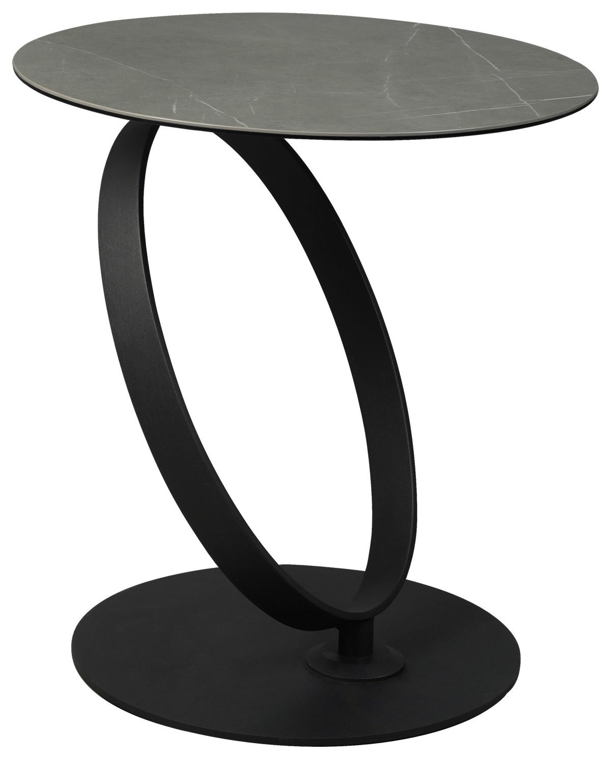 BEISTELLTISCH 50/50/54 cm Grau, Schwarz rund  - Schwarz/Grau, Design, Glas/Keramik (50/50/54cm) - Dieter Knoll