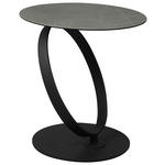 BEISTELLTISCH in Metall, Glas, Keramik 50/50/54 cm  - Schwarz/Grau, Design, Glas/Keramik (50/50/54cm) - Dieter Knoll