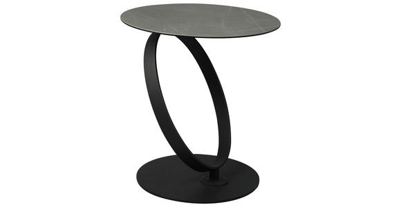 BEISTELLTISCH in Metall, Glas, Keramik 50/50/54 cm  - Schwarz/Grau, Design, Glas/Keramik (50/50/54cm) - Dieter Knoll