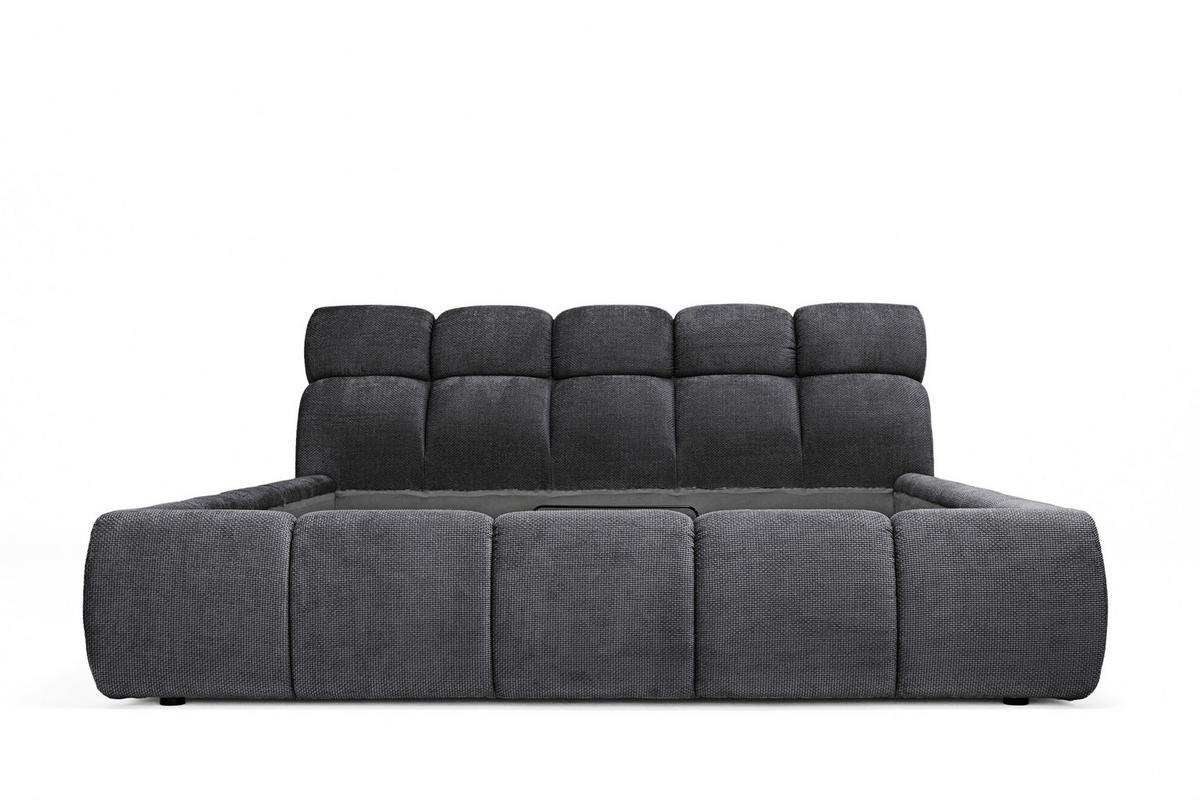 POLSTERBETT Lattenrost, Bettkasten 180/200 cm  in Graphitfarben  - Schwarz/Graphitfarben, Design, Holz/Kunststoff (180/200cm) - Esposa