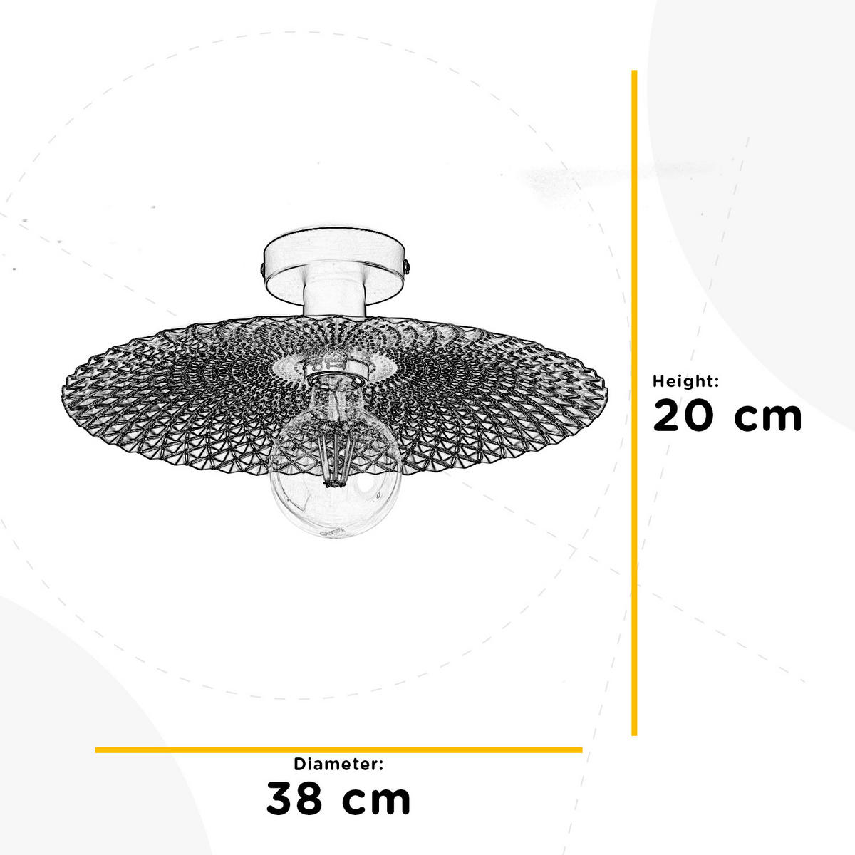 DECKENLEUCHTE  38/20 cm    - Goldfarben/Schwarz, Design, Metall (38/20cm)