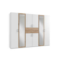 KLEIDERSCHRANK Weiss, Eichefarben  - Weiss/Eichefarben, Konventionell, Holzwerkstoff/Kunststoff (270/208/58cm) - P & B