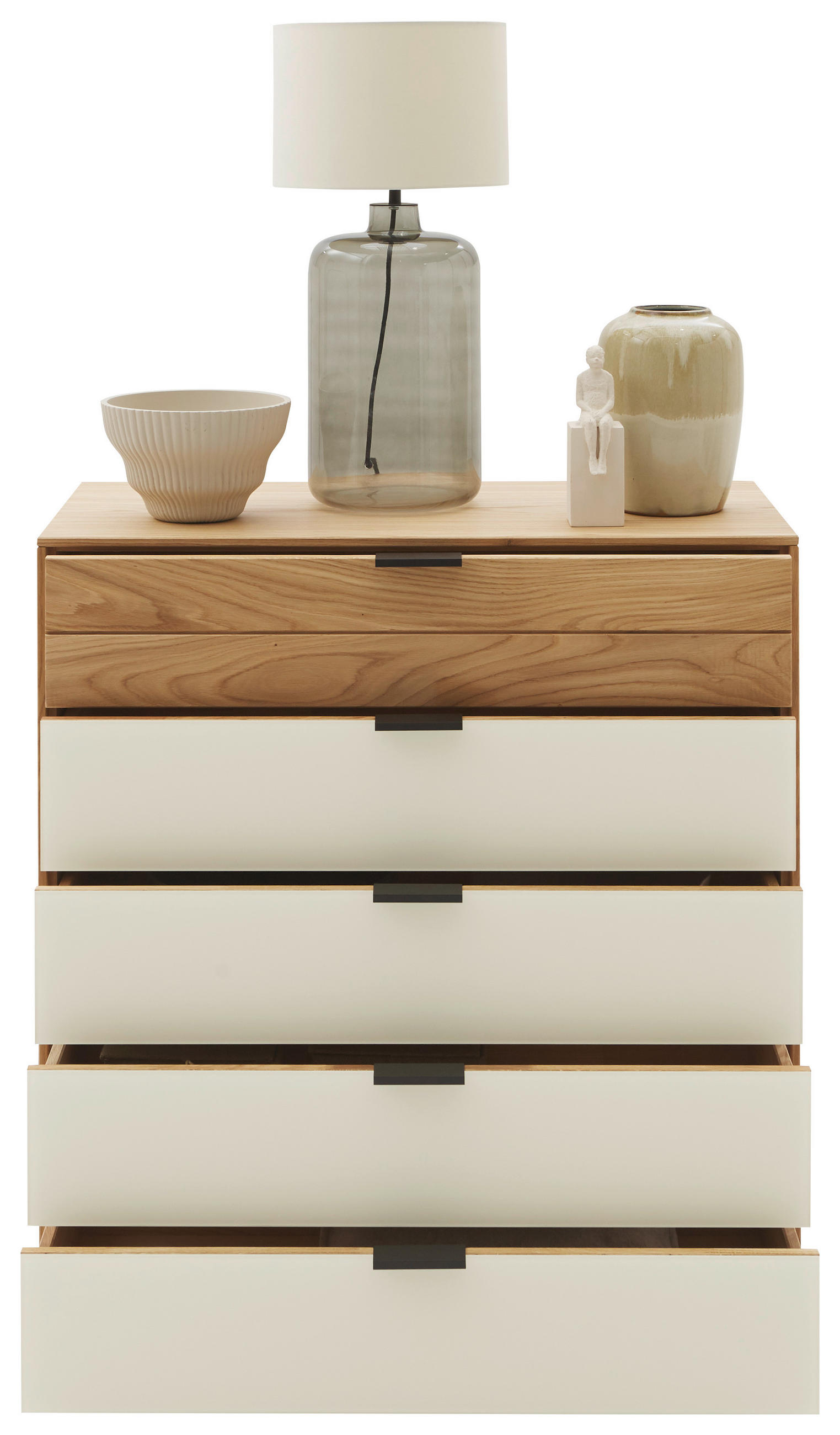 KOMMODE  in 92/94,2/44 cm  - Kaschmir/Eichefarben, Natur, Glas/Holz (92/94,2/44cm) - Valnatura
