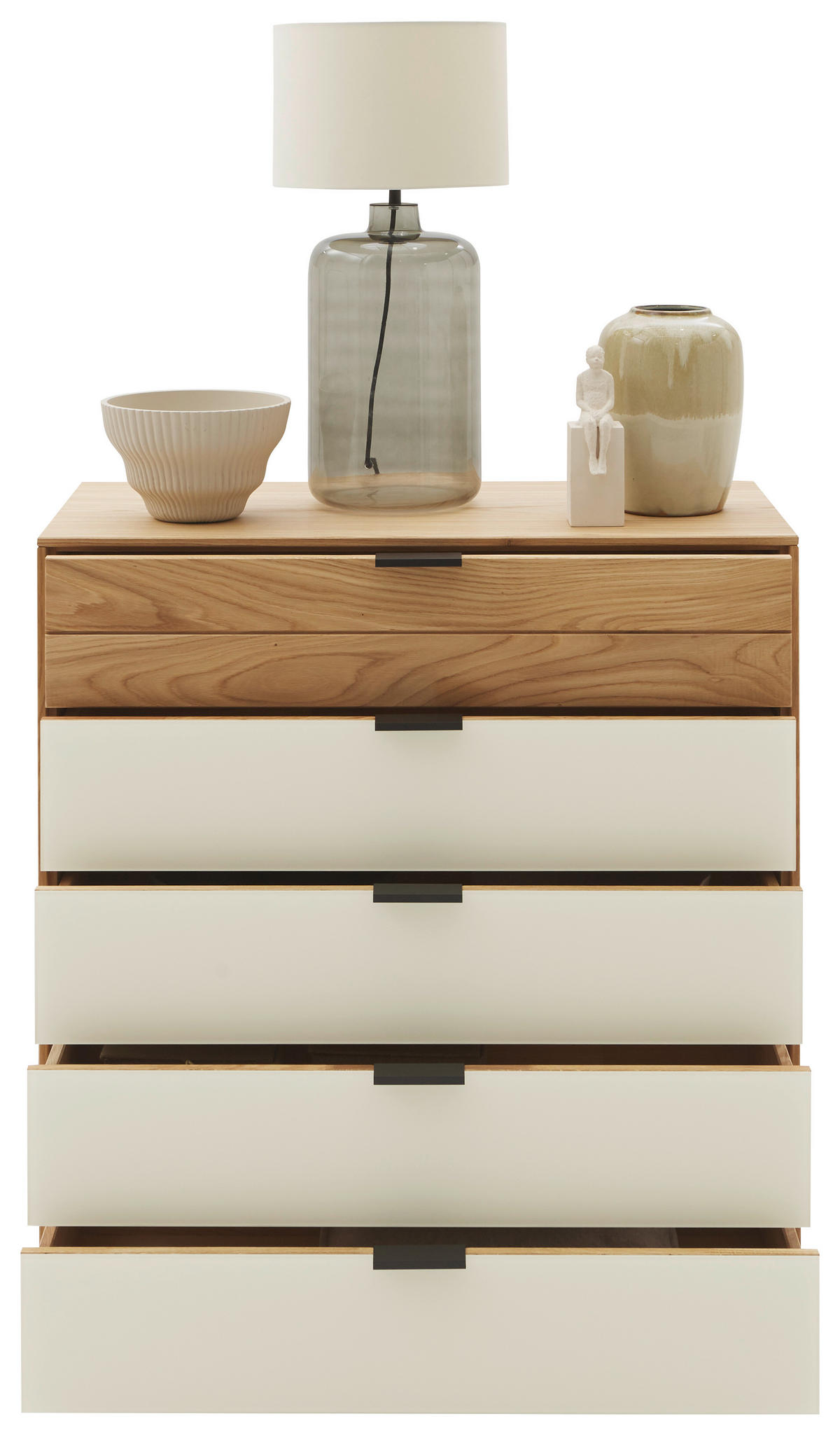 KOMMODE  in 92/94,2/44 cm  - Kaschmir/Eichefarben, Natur, Glas/Holz (92/94,2/44cm) - Valnatura