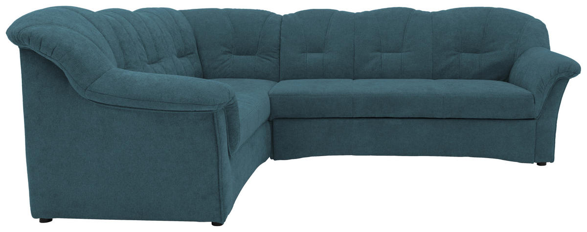 ECKSCHLAFSOFA in Mikrofaser Petrol  - Petrol/Schwarz, KONVENTIONELL, Kunststoff/Textil (192/243cm) - MID.YOU