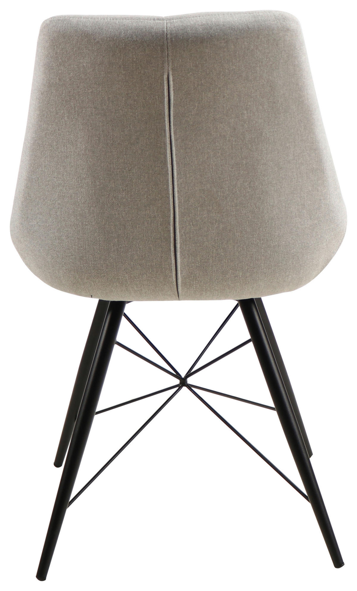 STUHL Leinenoptik Schwarz, Hellgrau  - Hellgrau/Schwarz, Design, Textil/Metall (51/86/61cm) - Xora